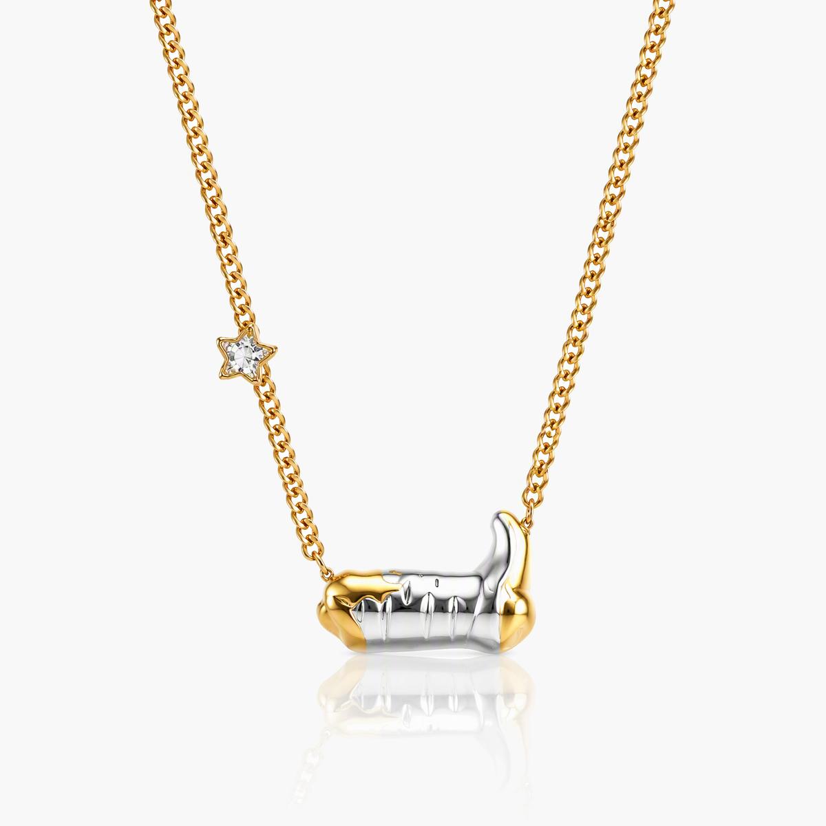 Trendy Bar & Oval Pendant Necklace