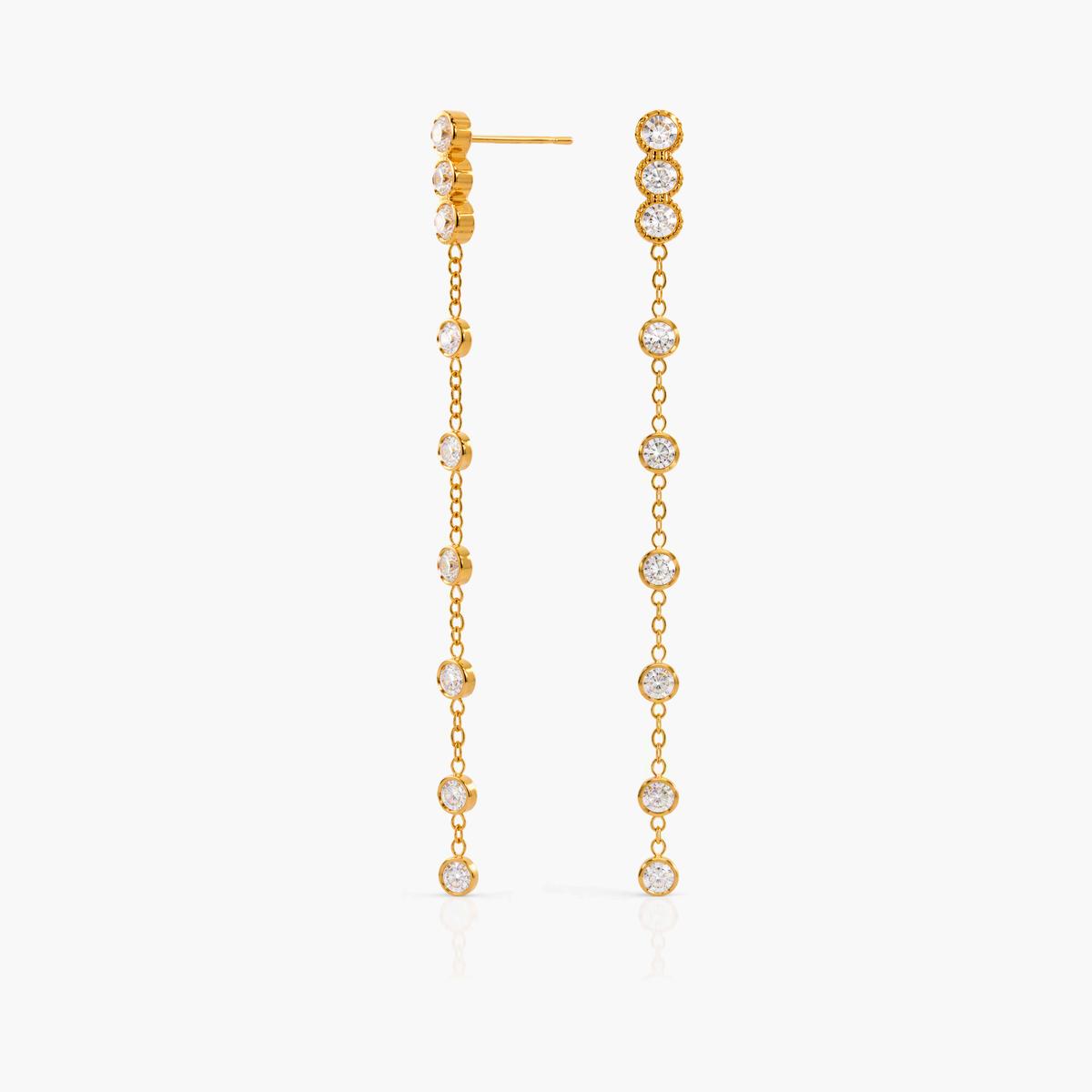 Dainty Linear Chain Drop Earrings