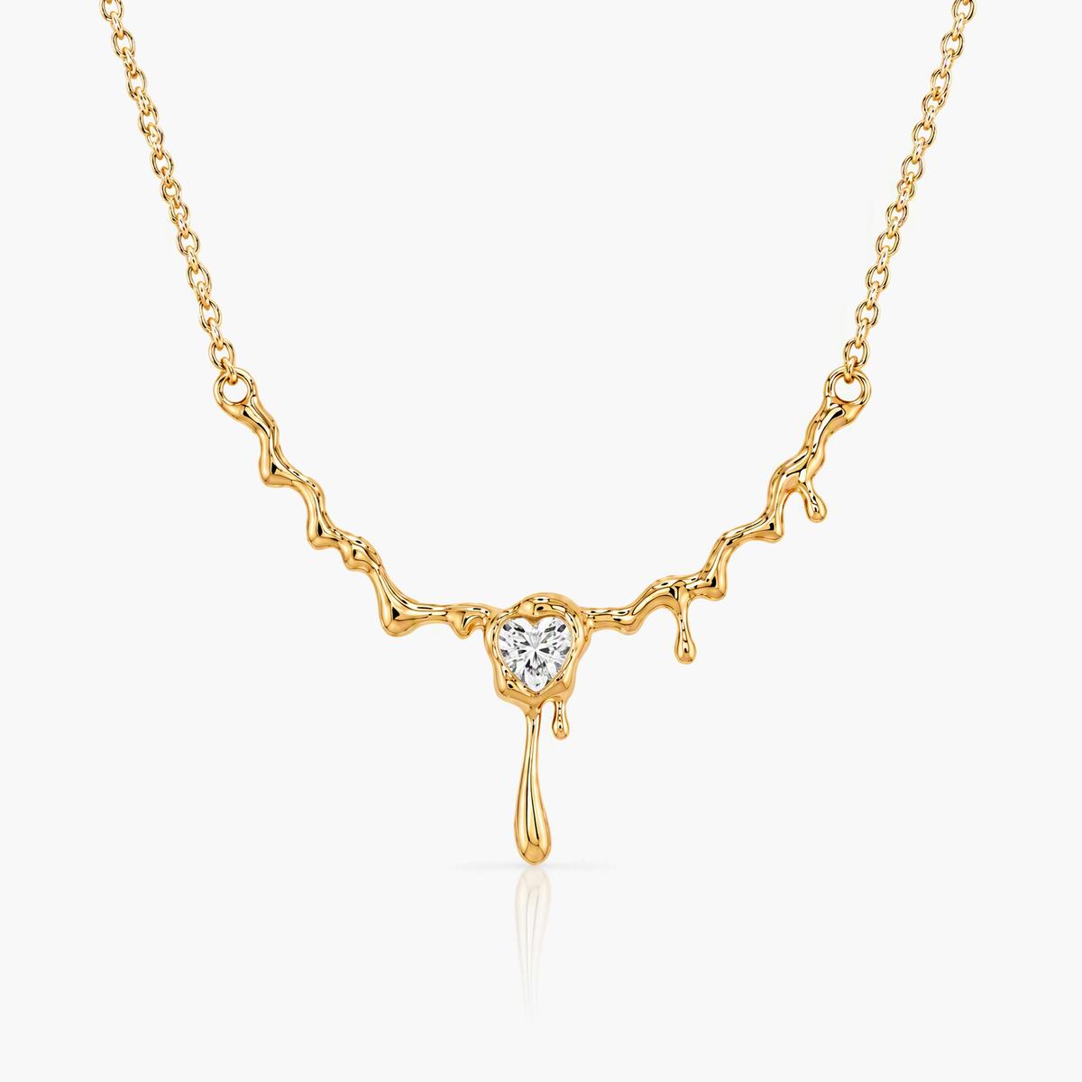 Dainty Melting Heart Pendant Necklace
