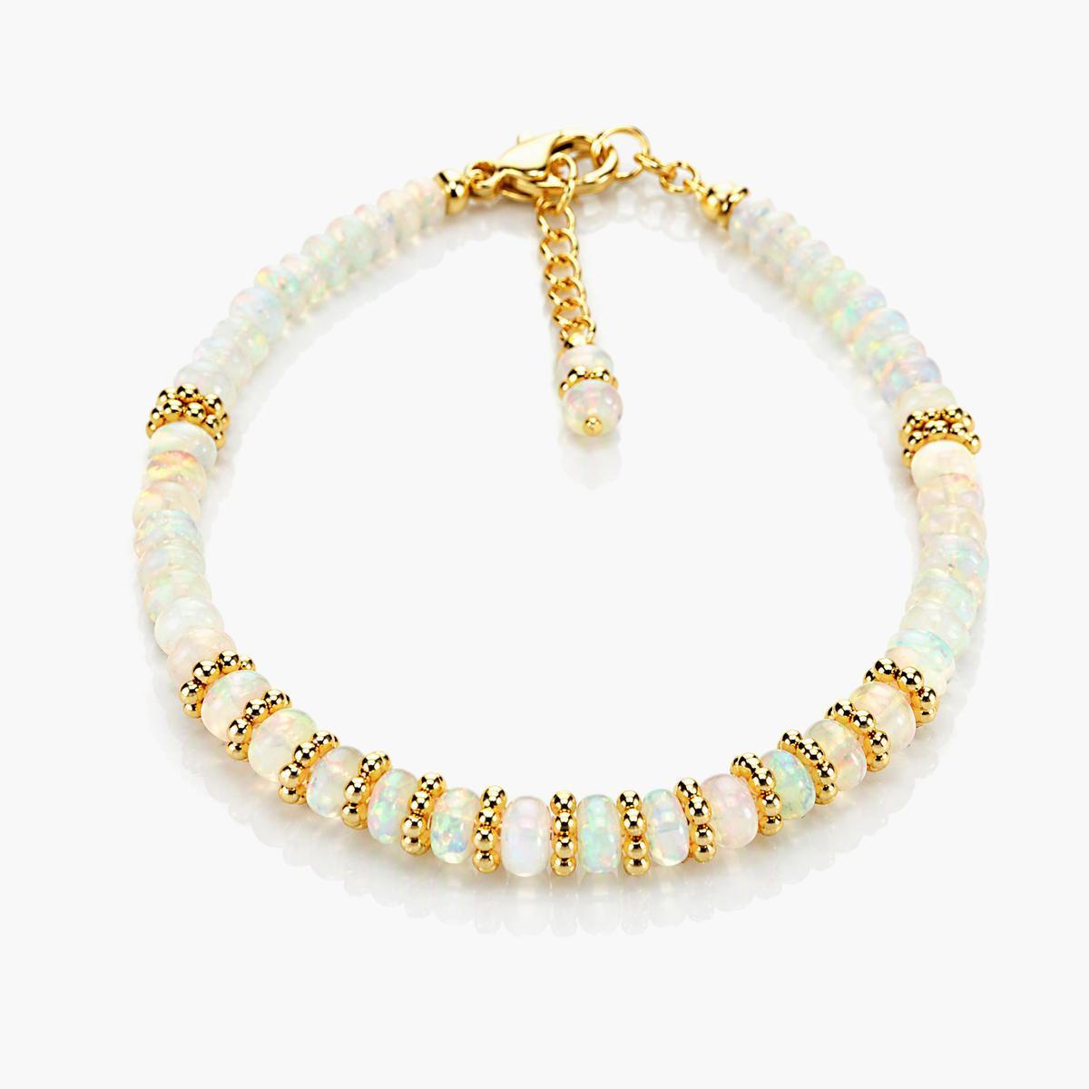 Dainty Opal Beaded Bracelet