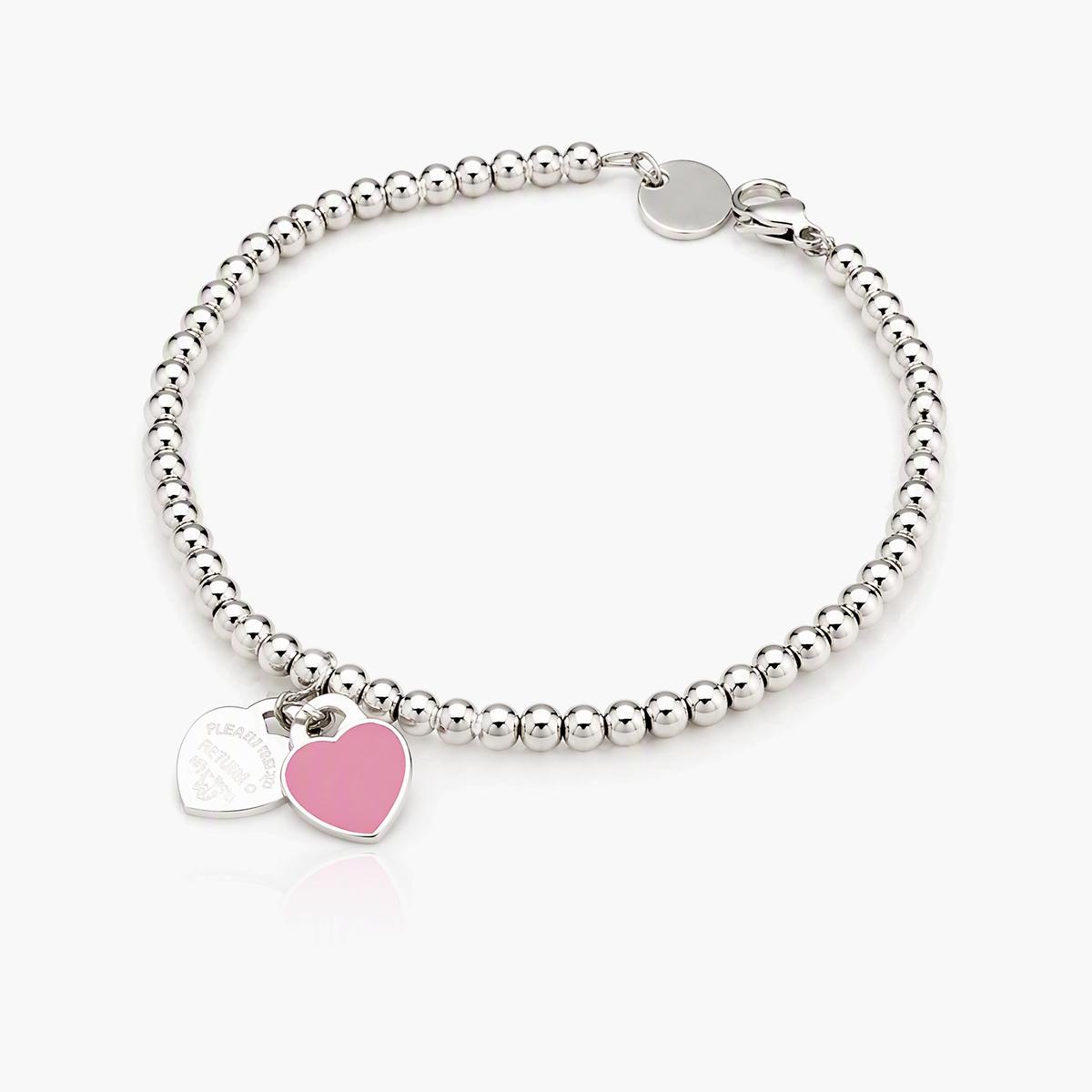 Beaded Heart Charm Bracelet