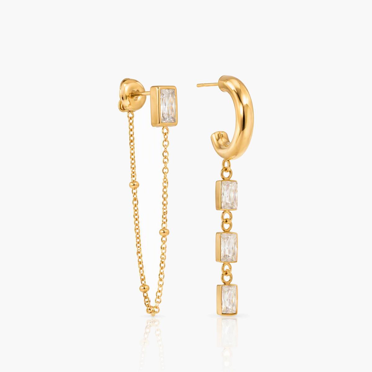 Teardrop Stone Drop Earrings