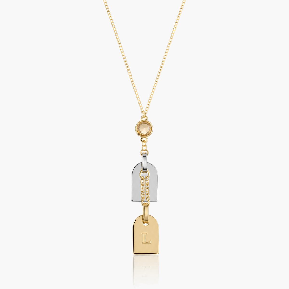 Dainty Double Tag Pendant Necklace
