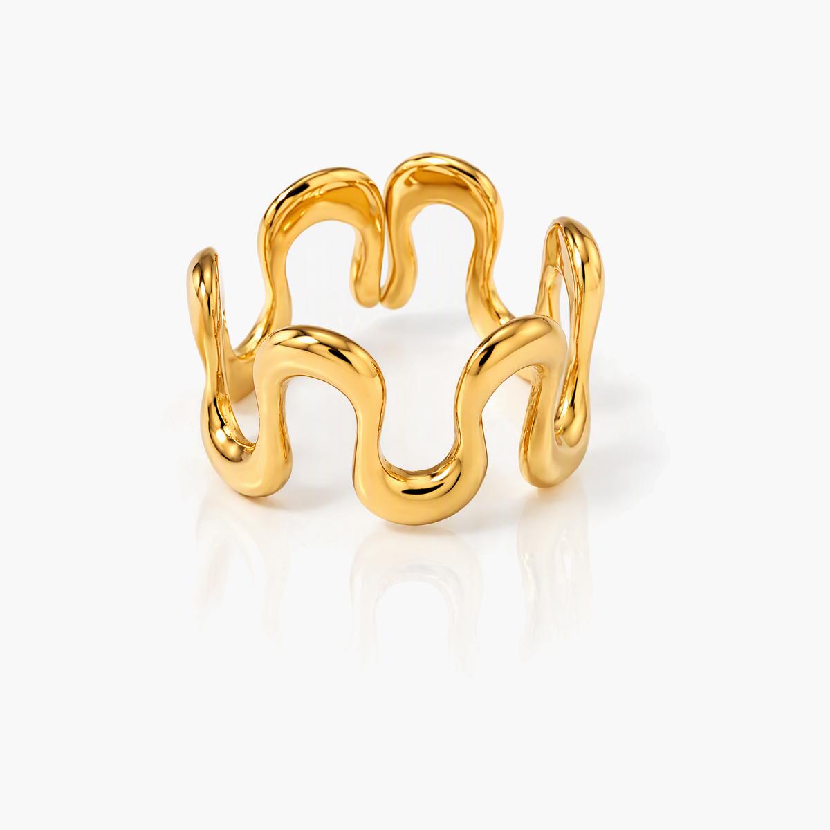 Trendy Wavy Open Band Ring