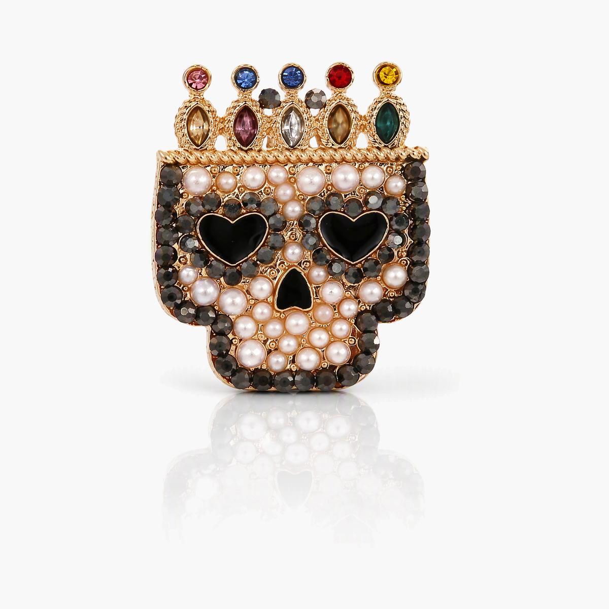 Trendy Crowned Skull Stud Earrings