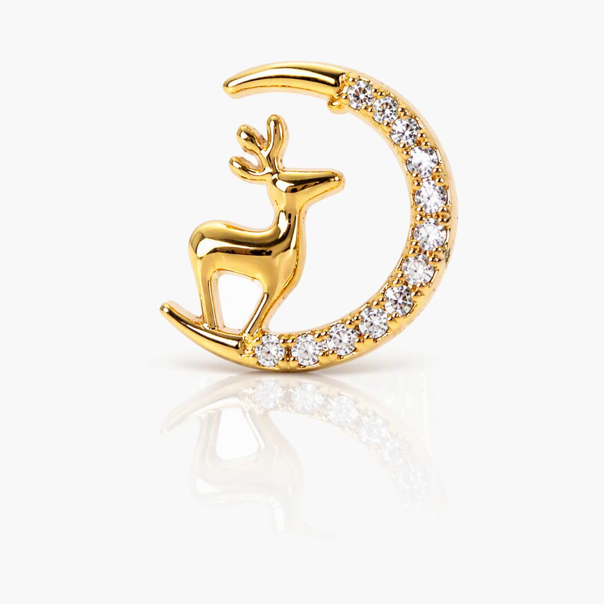 Cute Deer Moon Stud Earrings