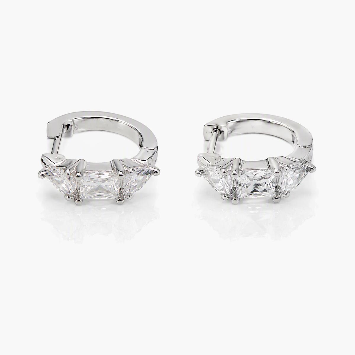 Three-Stone Huggie Earrings