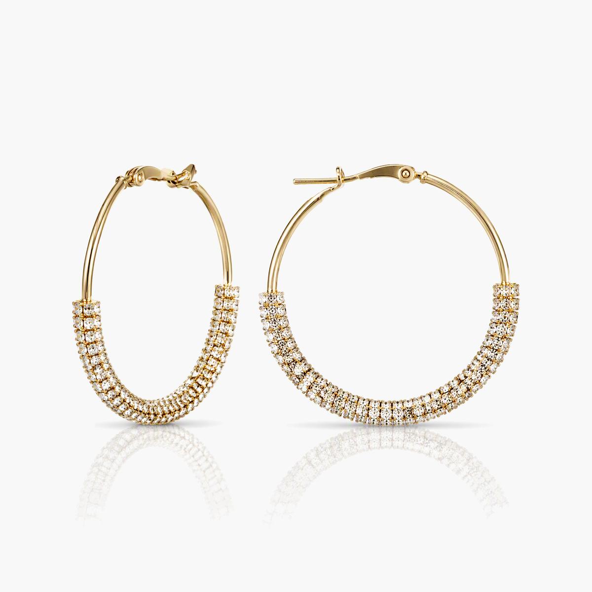 Pave Hoop Earrings
