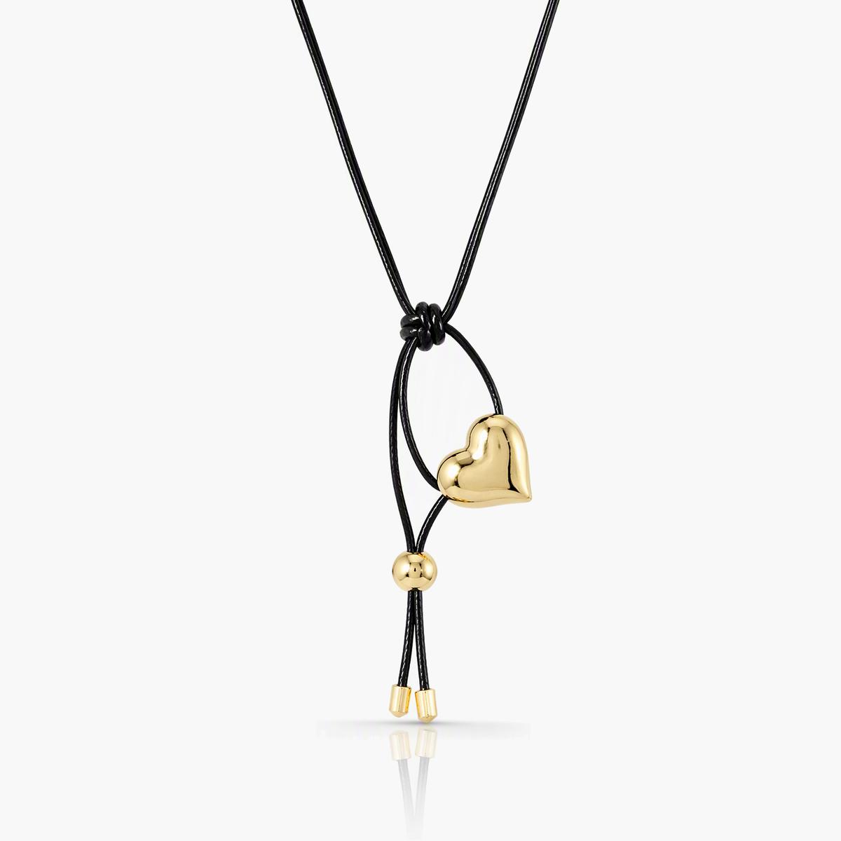 Minimalist Heart Cord Necklace