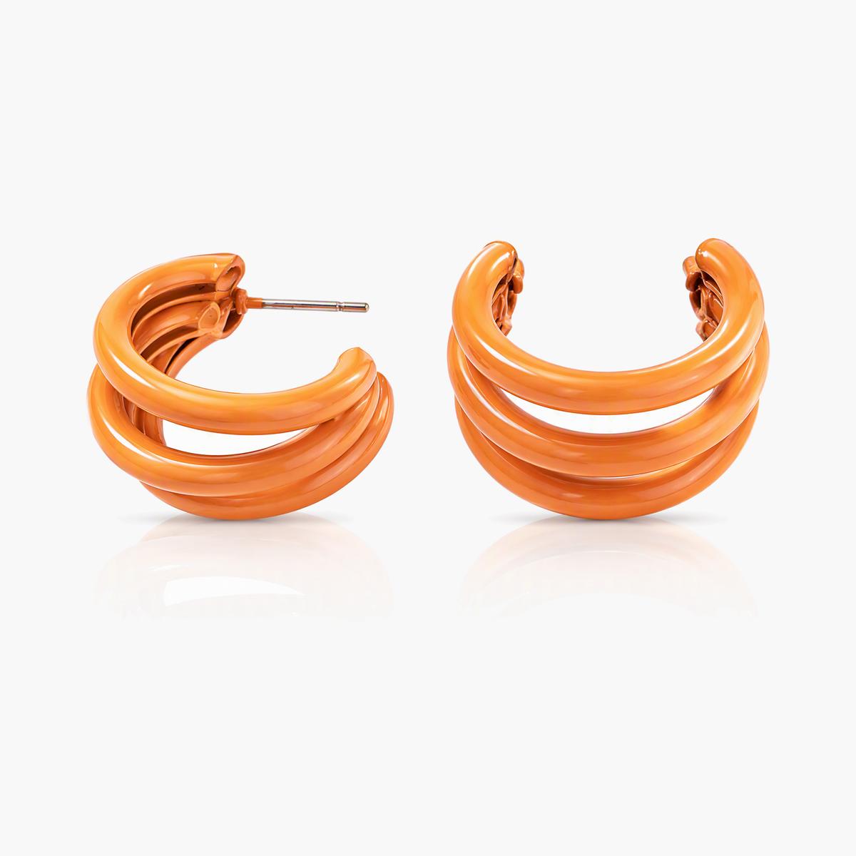Trendy Pave Triple Hoop Earrings