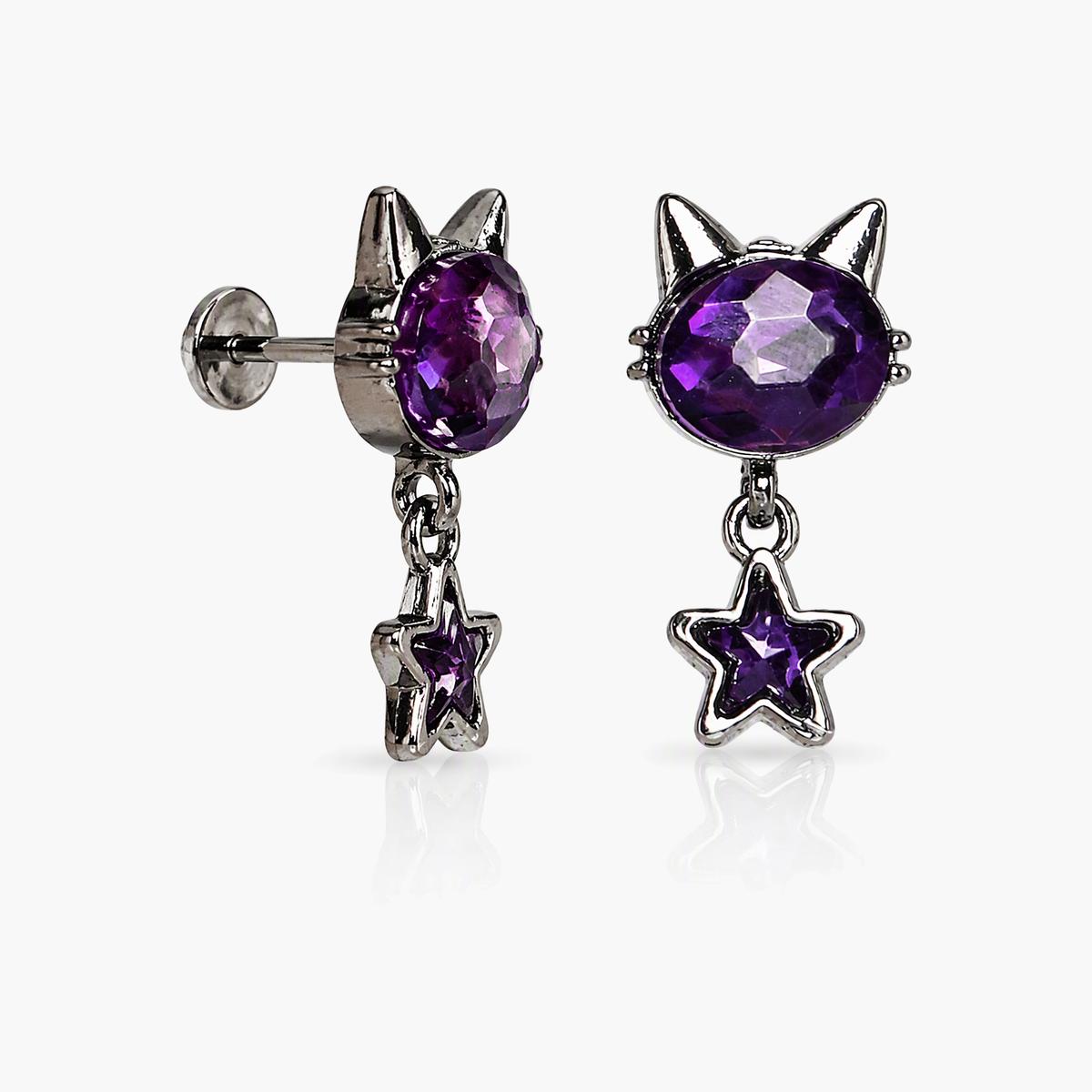 Cute Cat Ear Star Drop Earrings