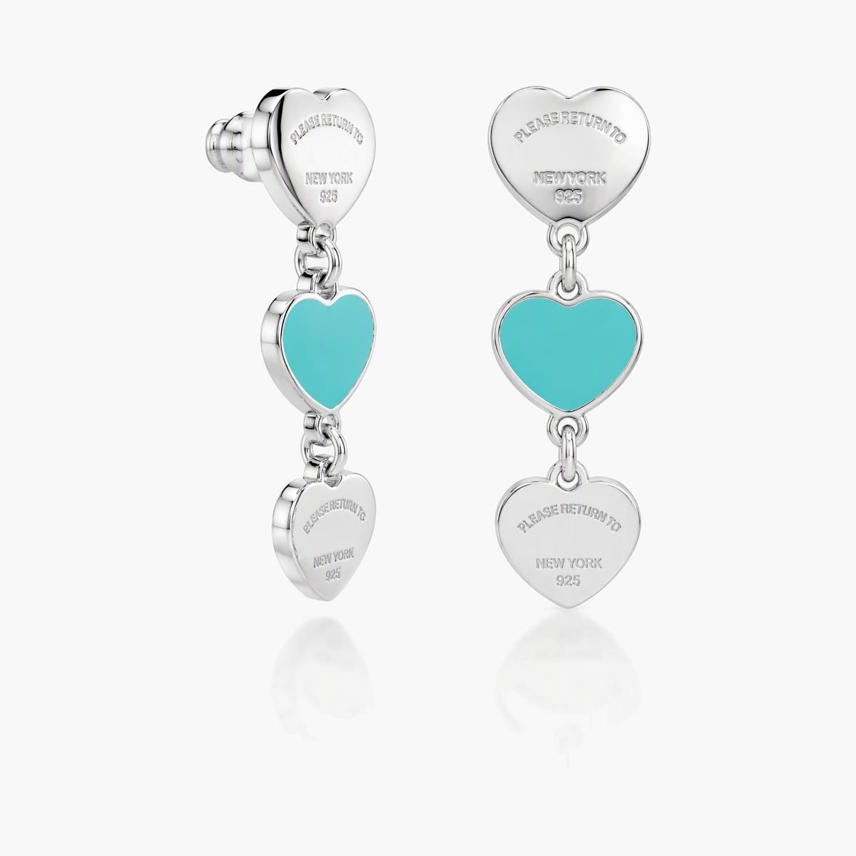 Cute Triple Heart Drop Earrings