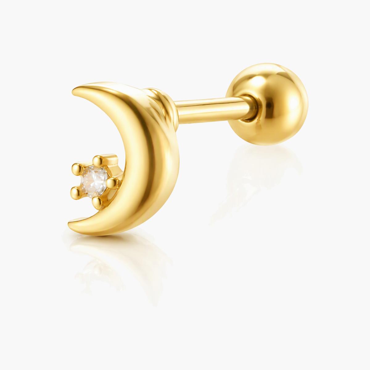 Cute Moon Heart Stud Earrings