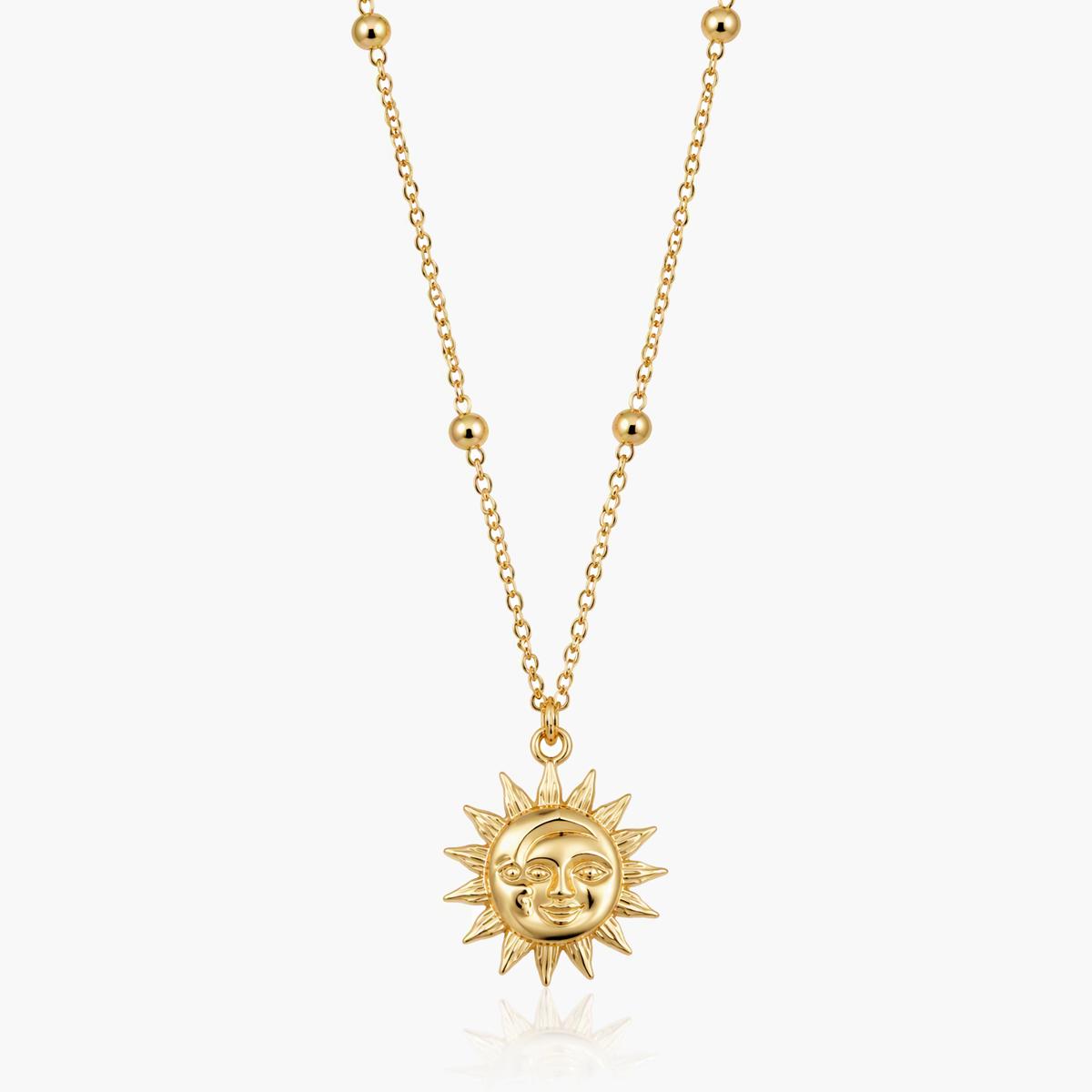 Vintage Sun Pendant Necklace