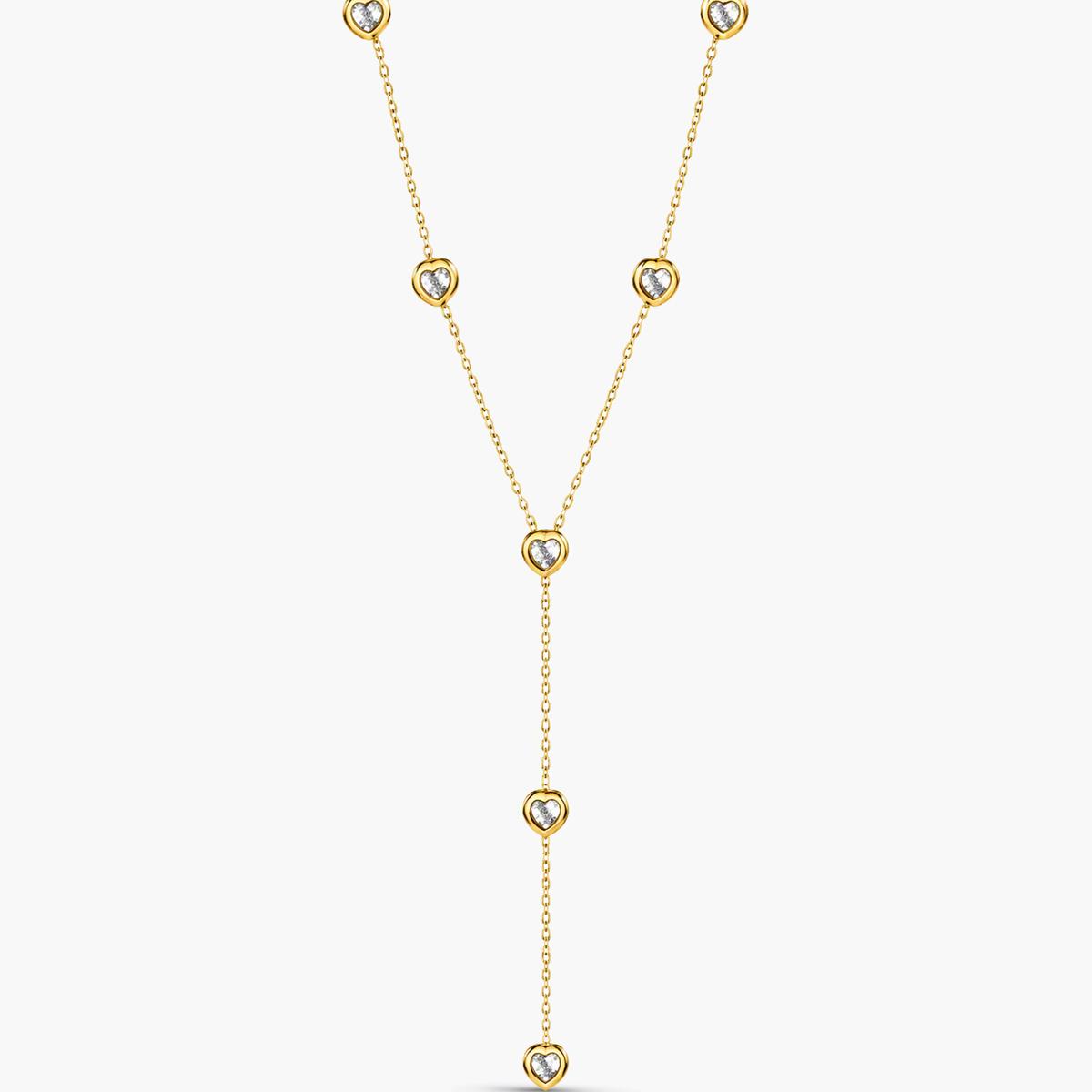 Dainty Heart & Teardrop Y-Necklace
