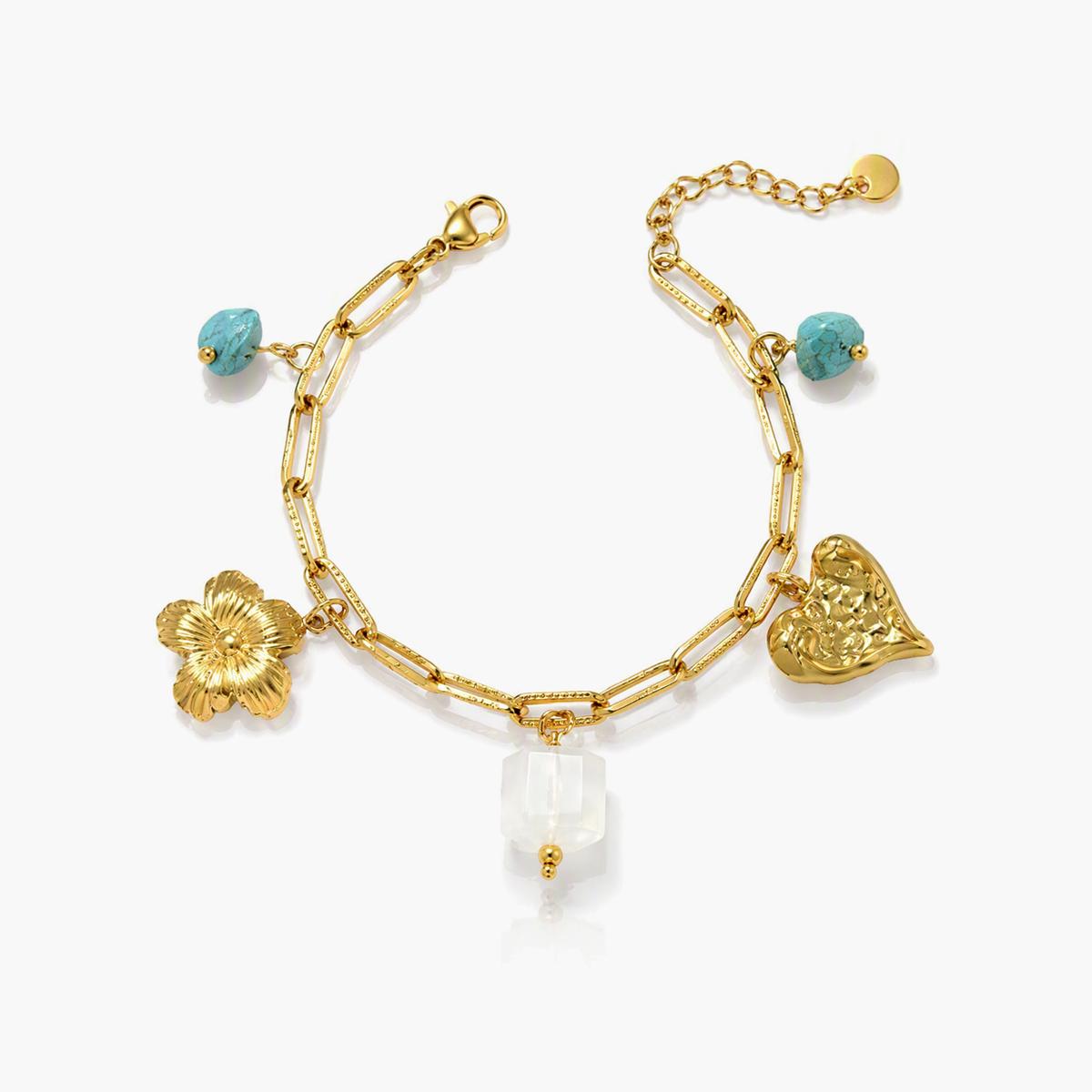 Trendy Evil Eye Heart Charm Bracelet