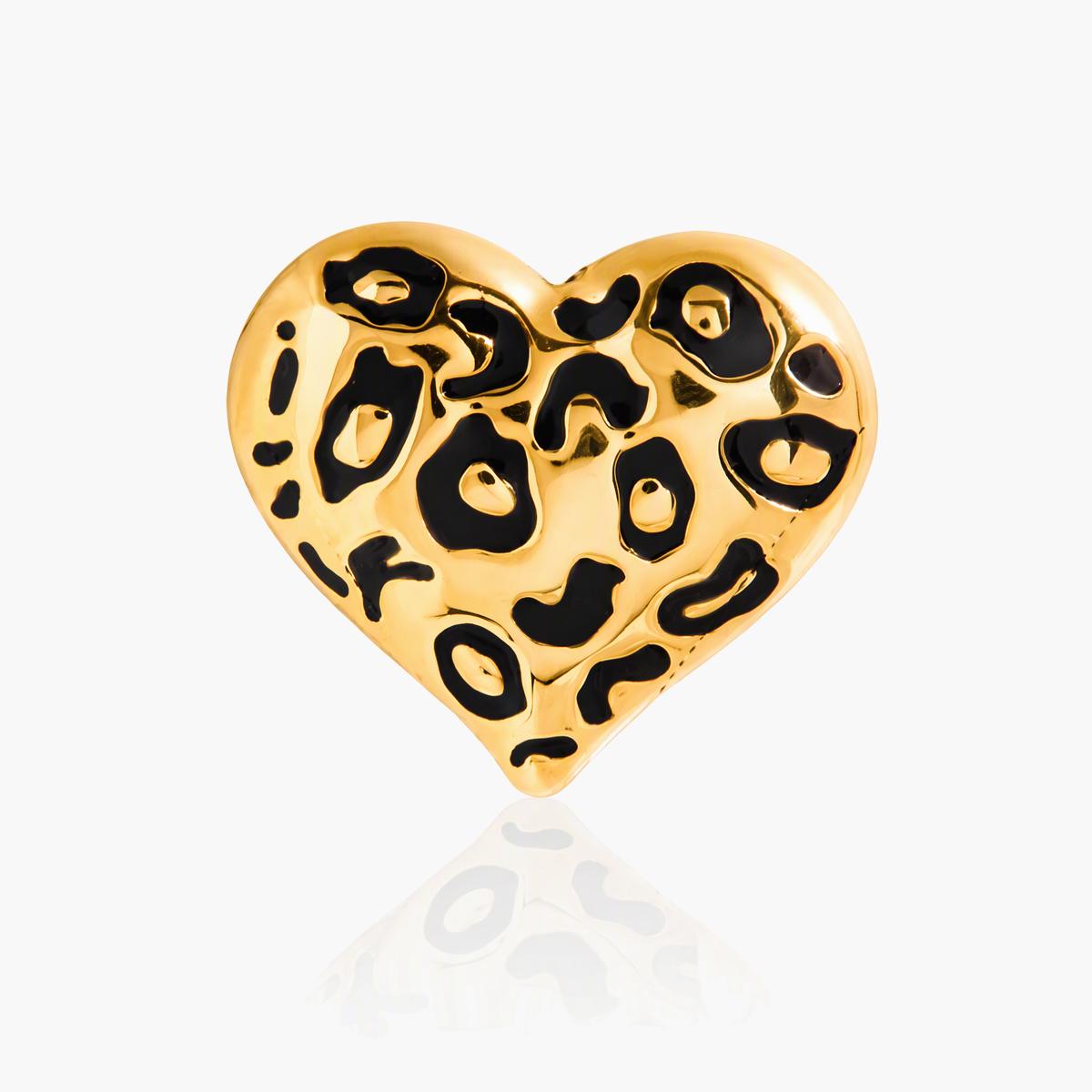 Leopard Heart Stud Earrings