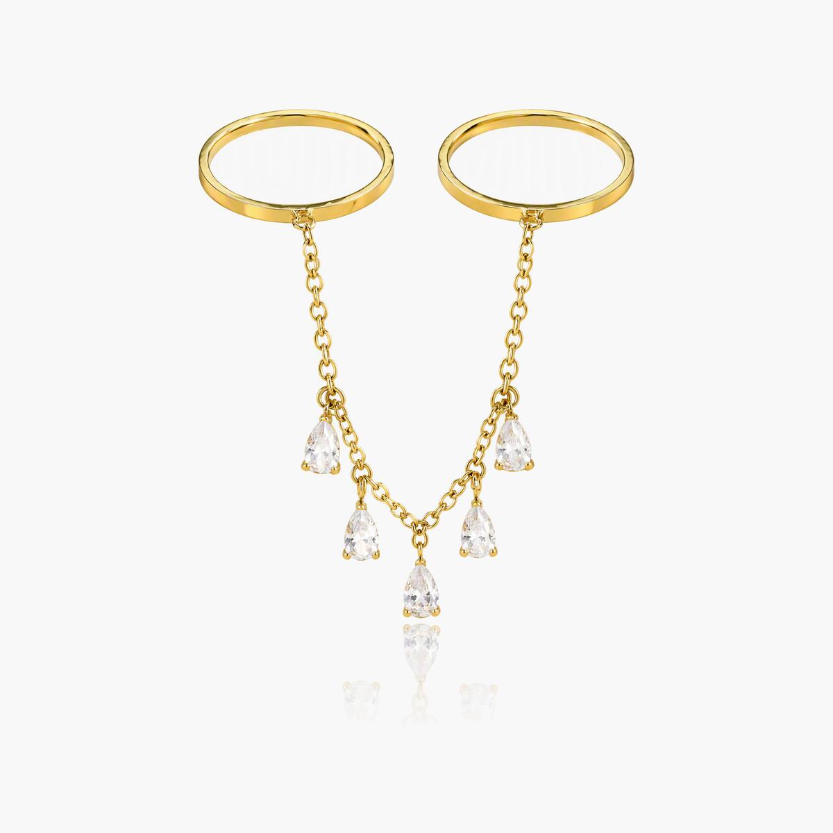 Dainty Teardrop Chain Ring