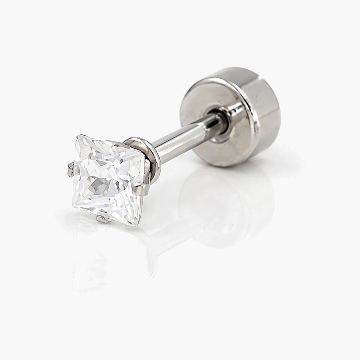 Square Stone Stud Earrings