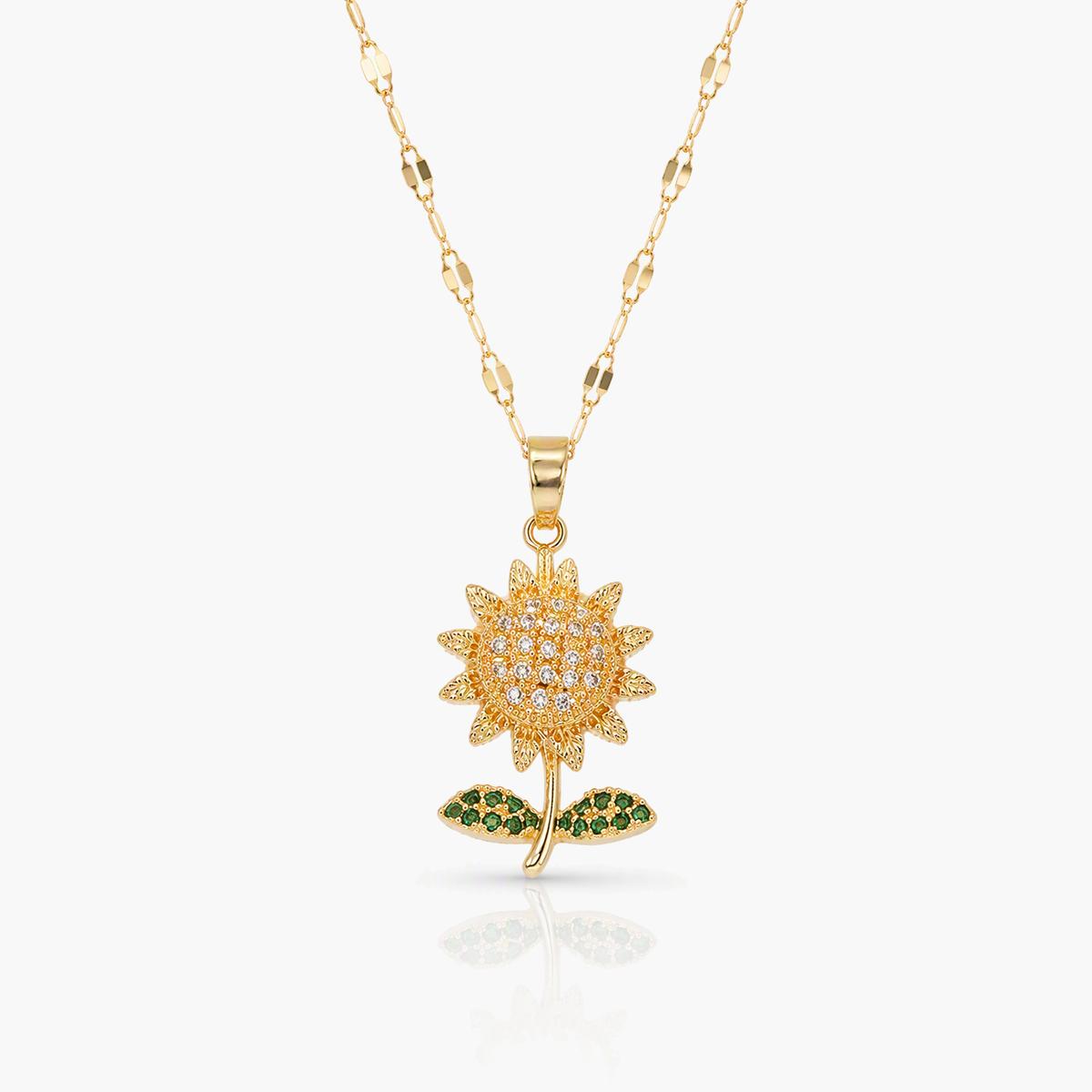 Cute Sunflower Pendant Necklace