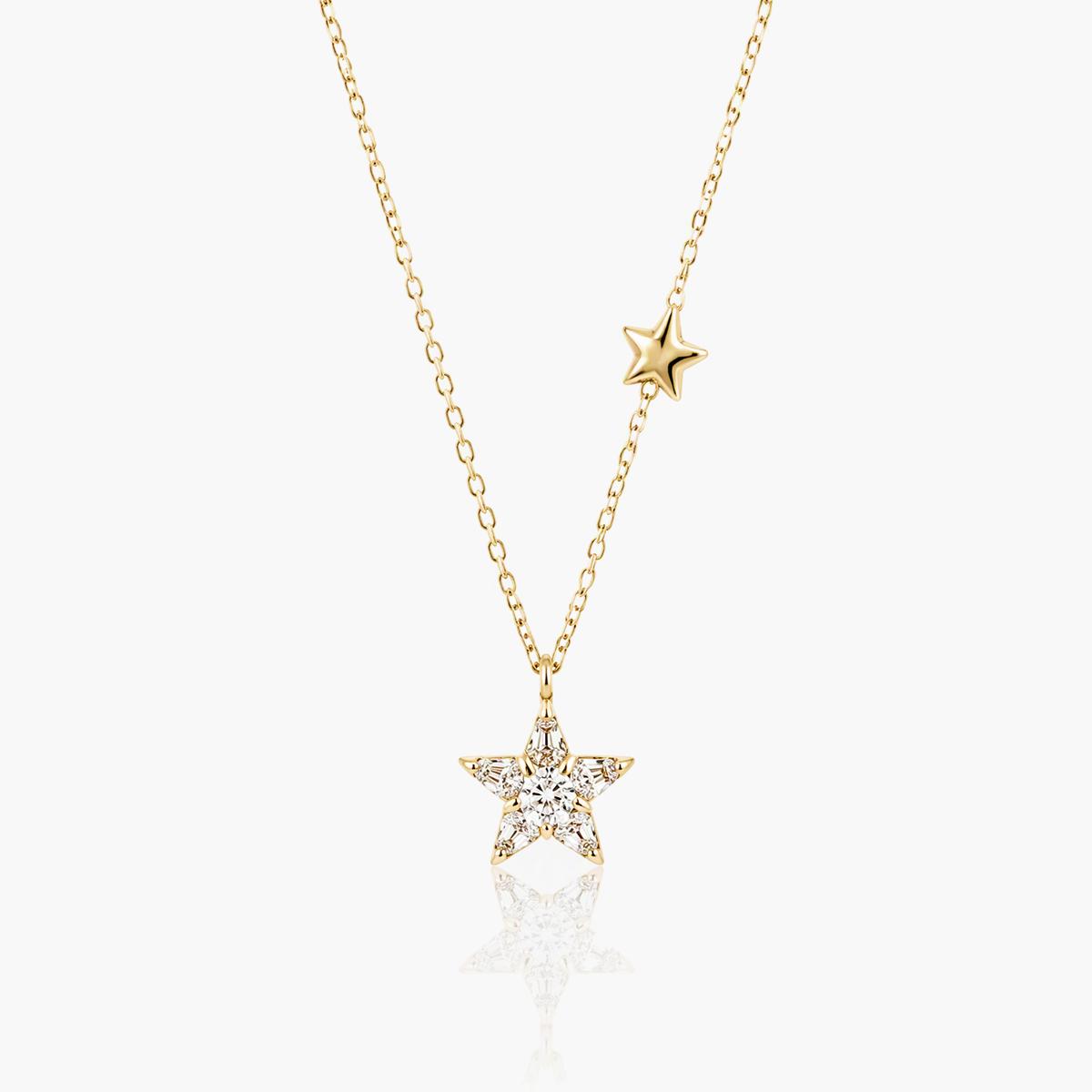 Dainty Double Star Pendant Necklace