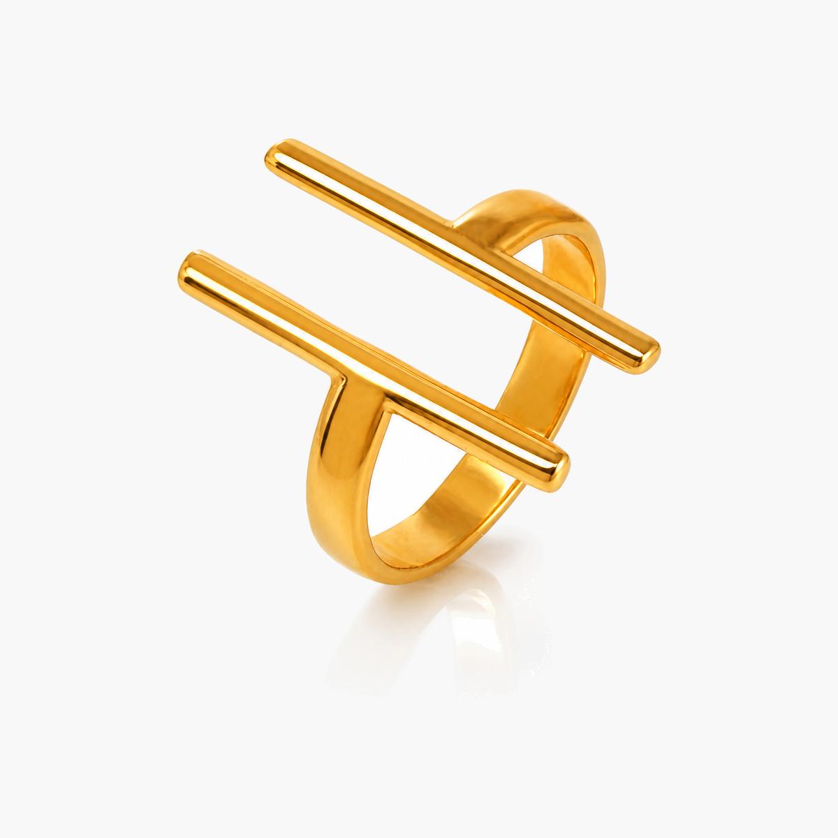 Minimalist Double Bar Open Ring
