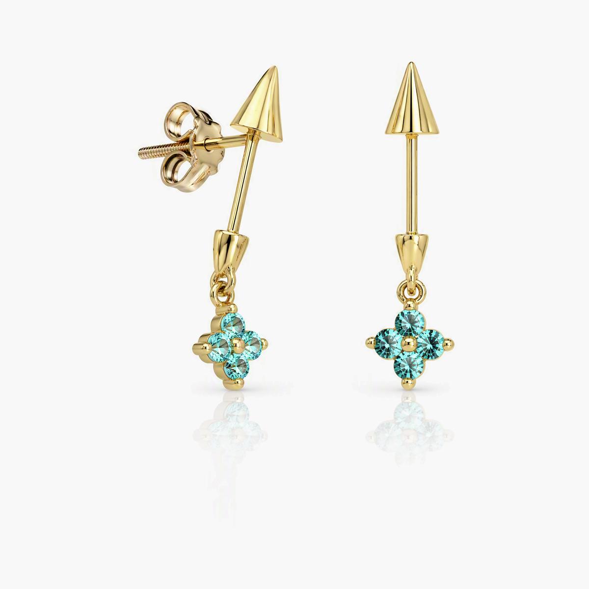 Dainty Four-Leaf Clover Stud Earrings