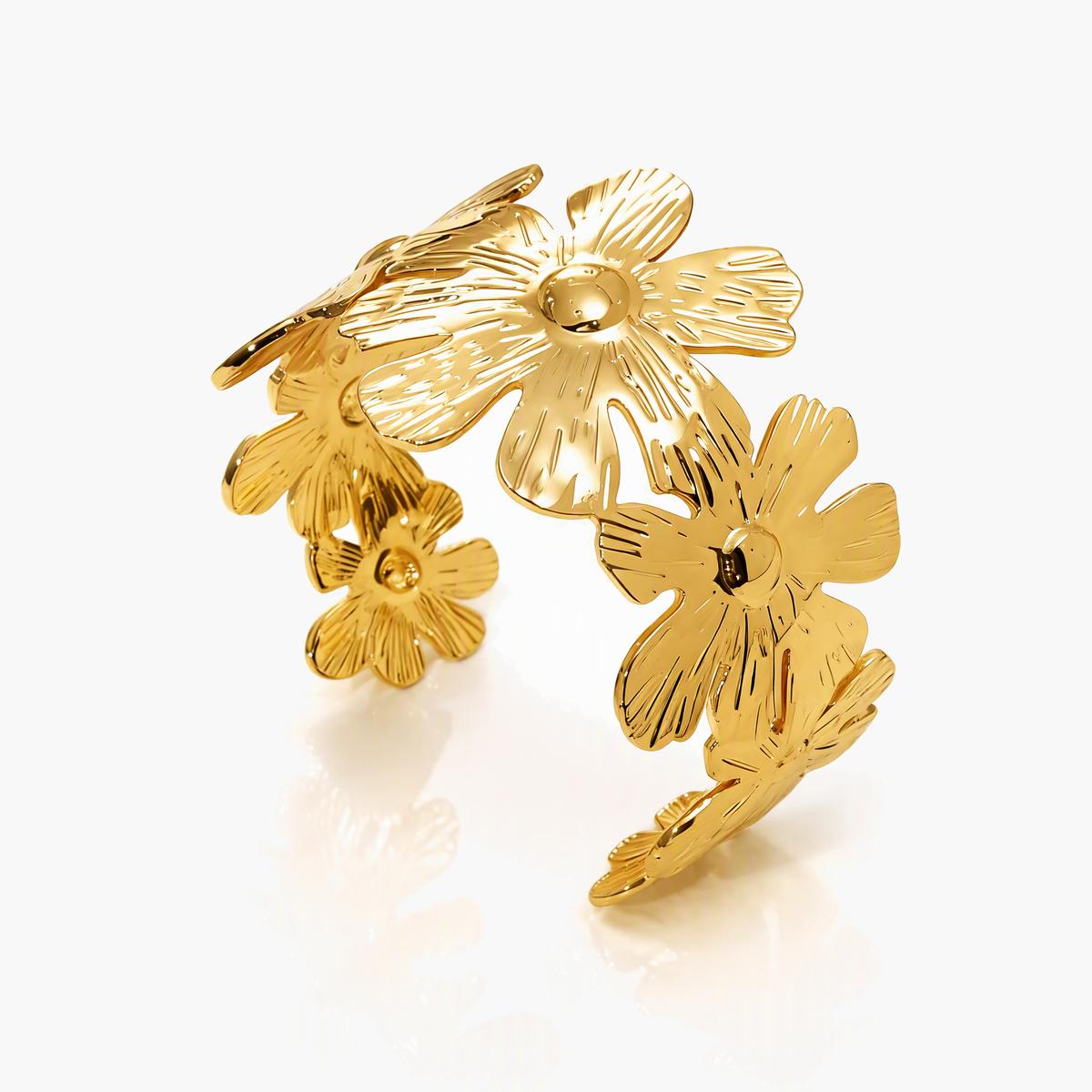Floral Motif Cuff Bracelet