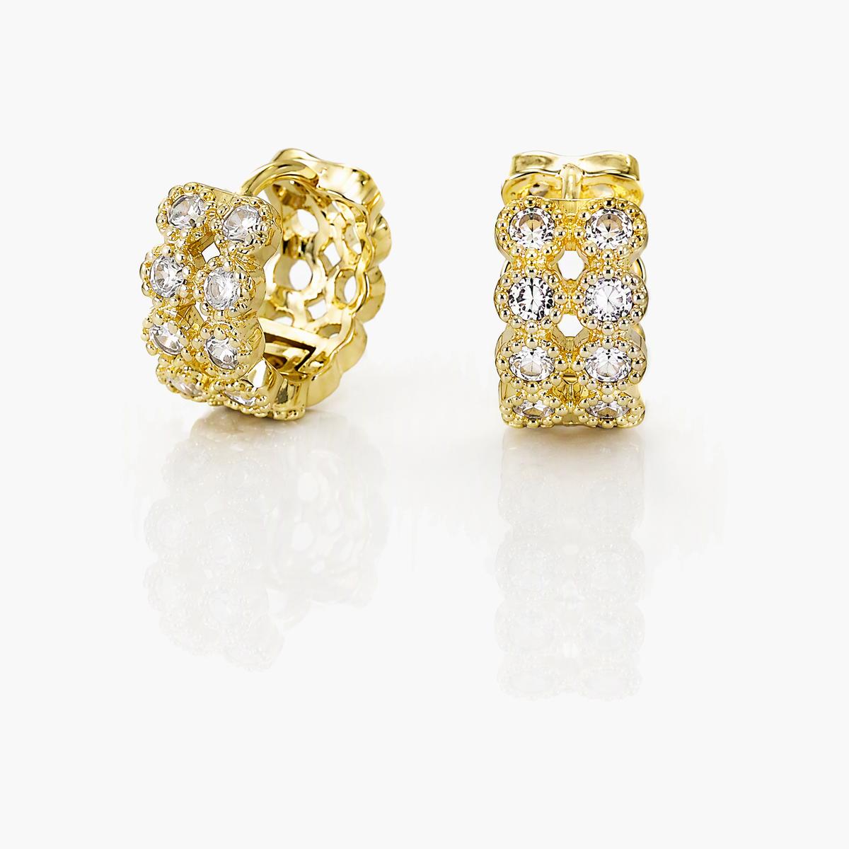 Four-Leaf Clover Huggie Earrings