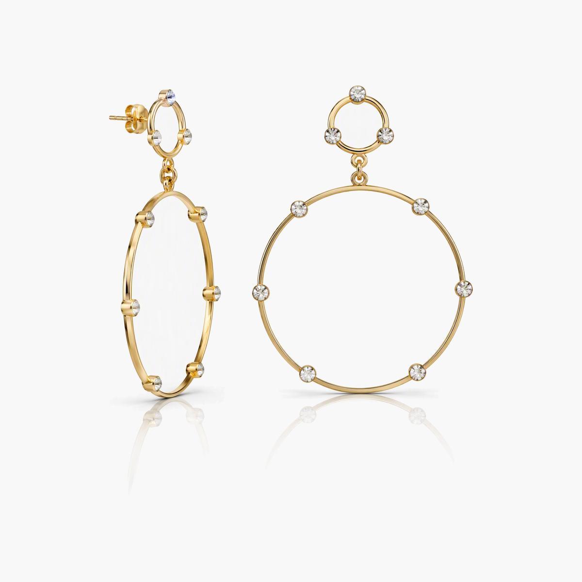 Trendy Stone-Accent Hoop Earrings