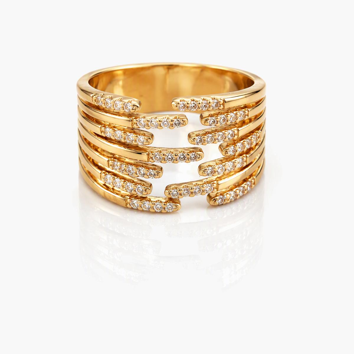 Trendy Multi-Row Pave Ring