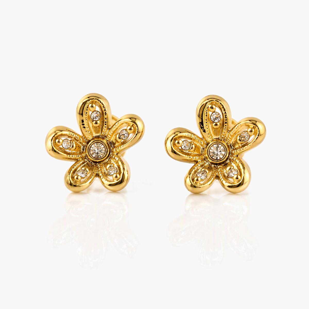 Dainty Sun & Flower Stud Earrings