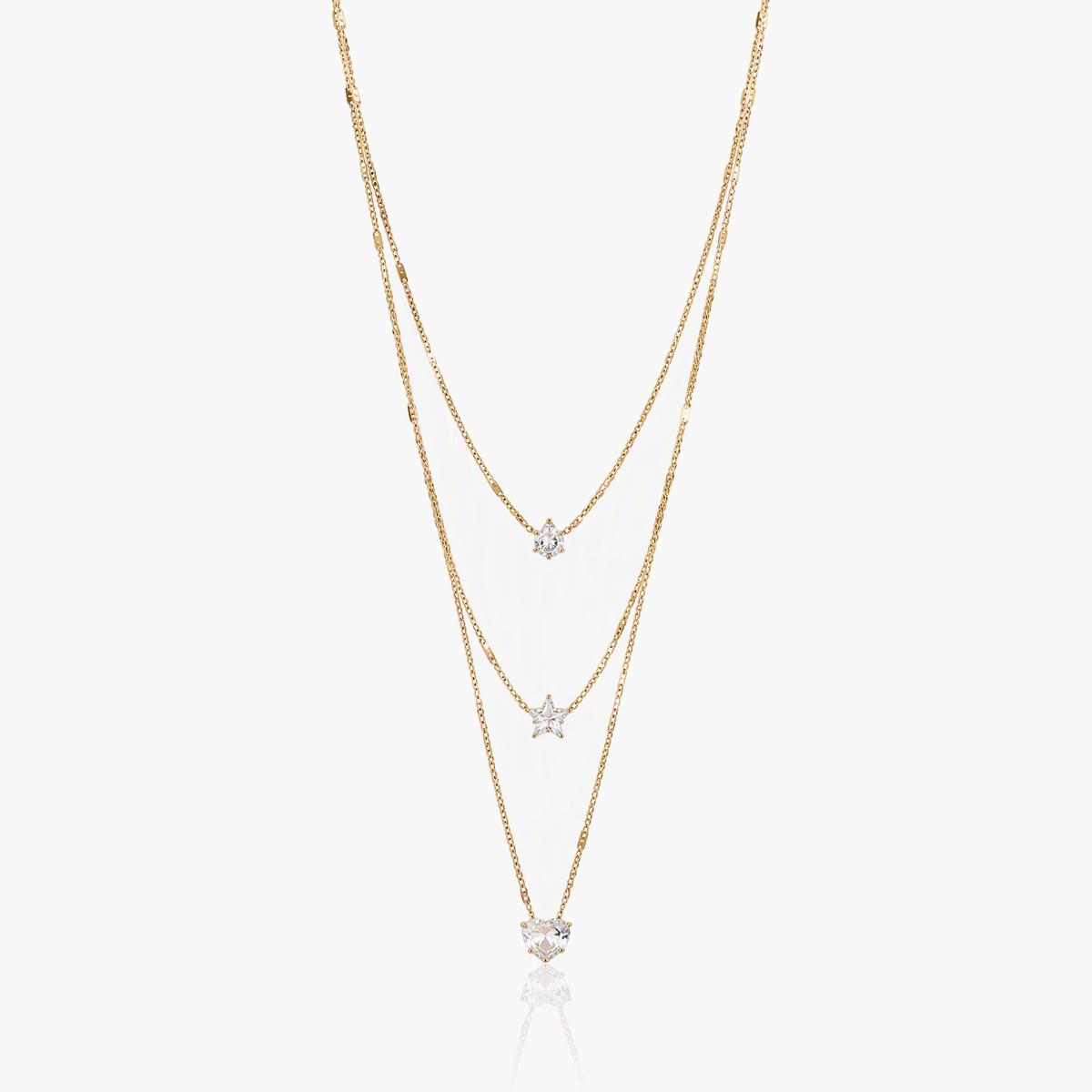 Dainty Heart & Star Layered Necklace