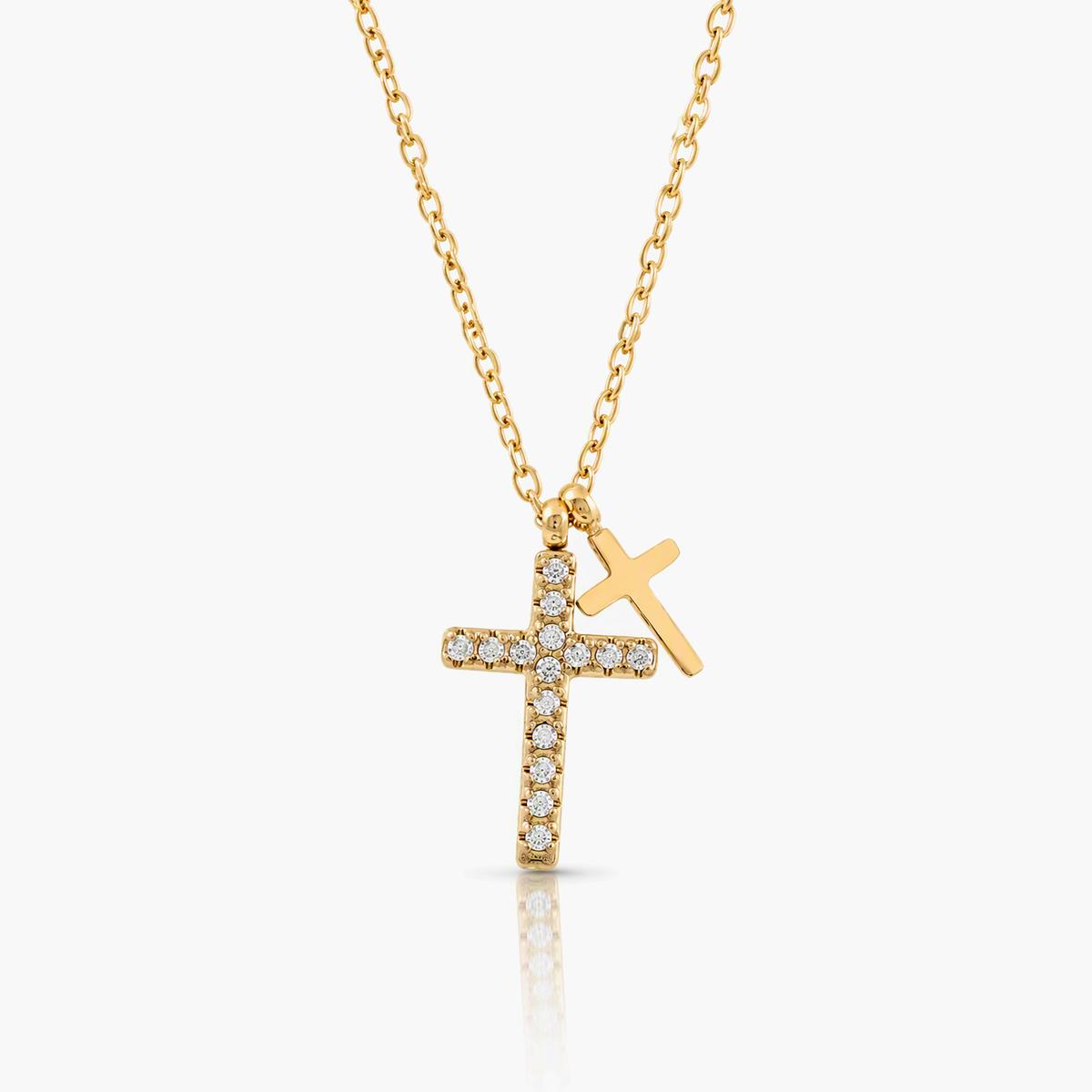 Dainty Pave Cross Pendant Necklace