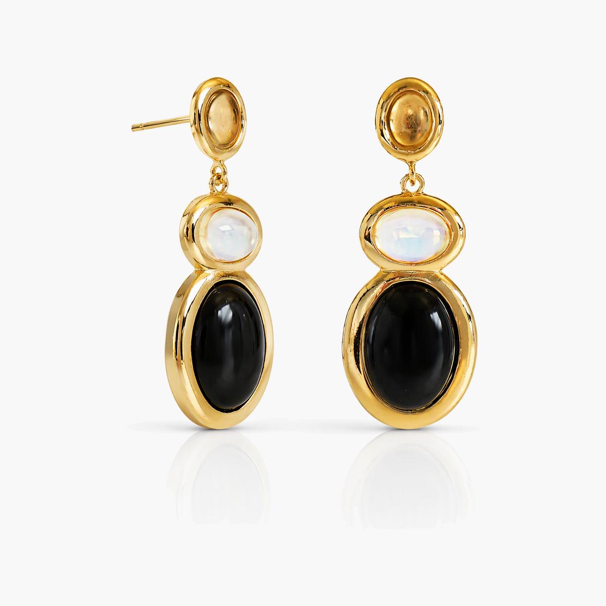 Triple Tier Oval Drop Earrings