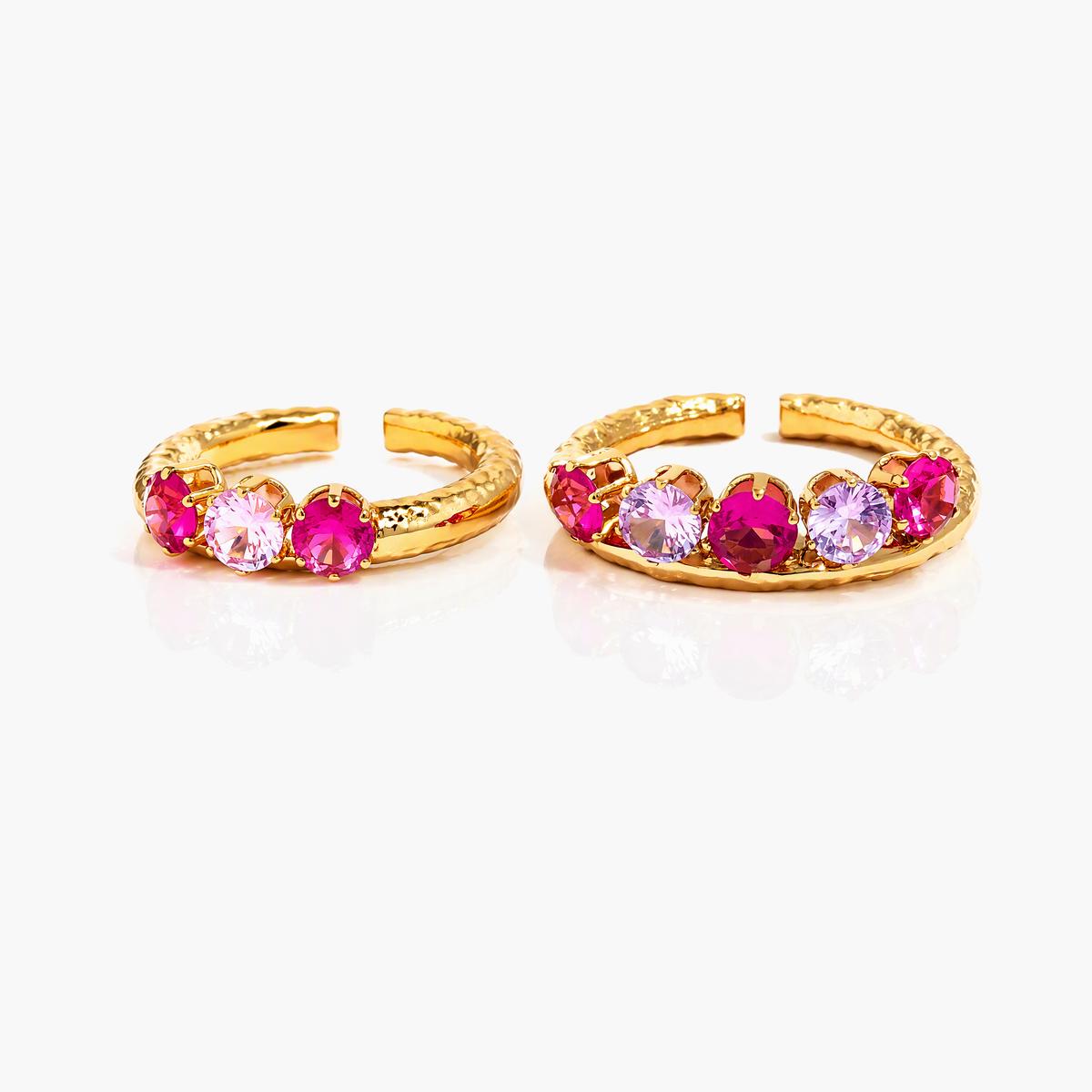 Five-Stone Open Cuff Earrings