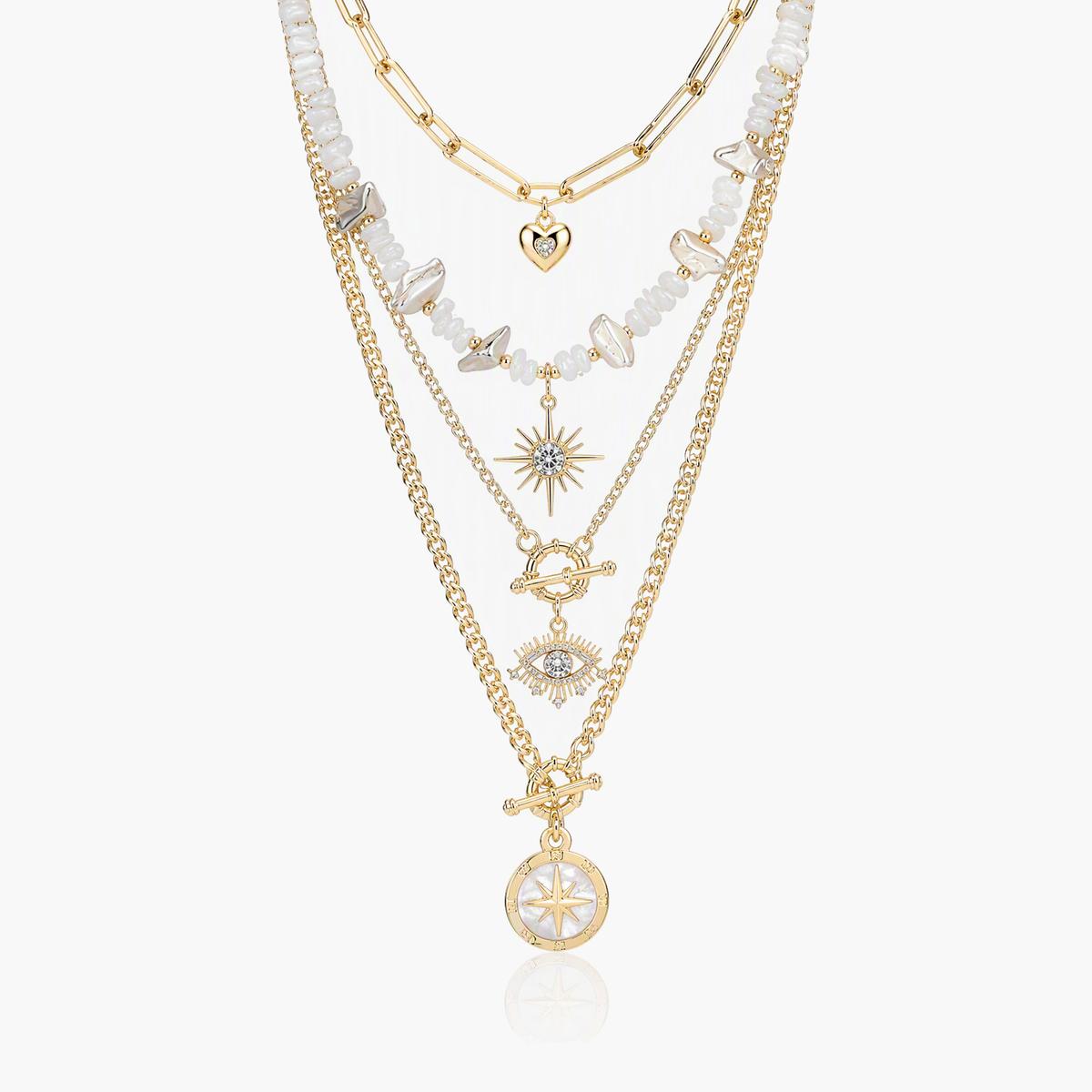 Trendy Shell And Evil Eye Necklace