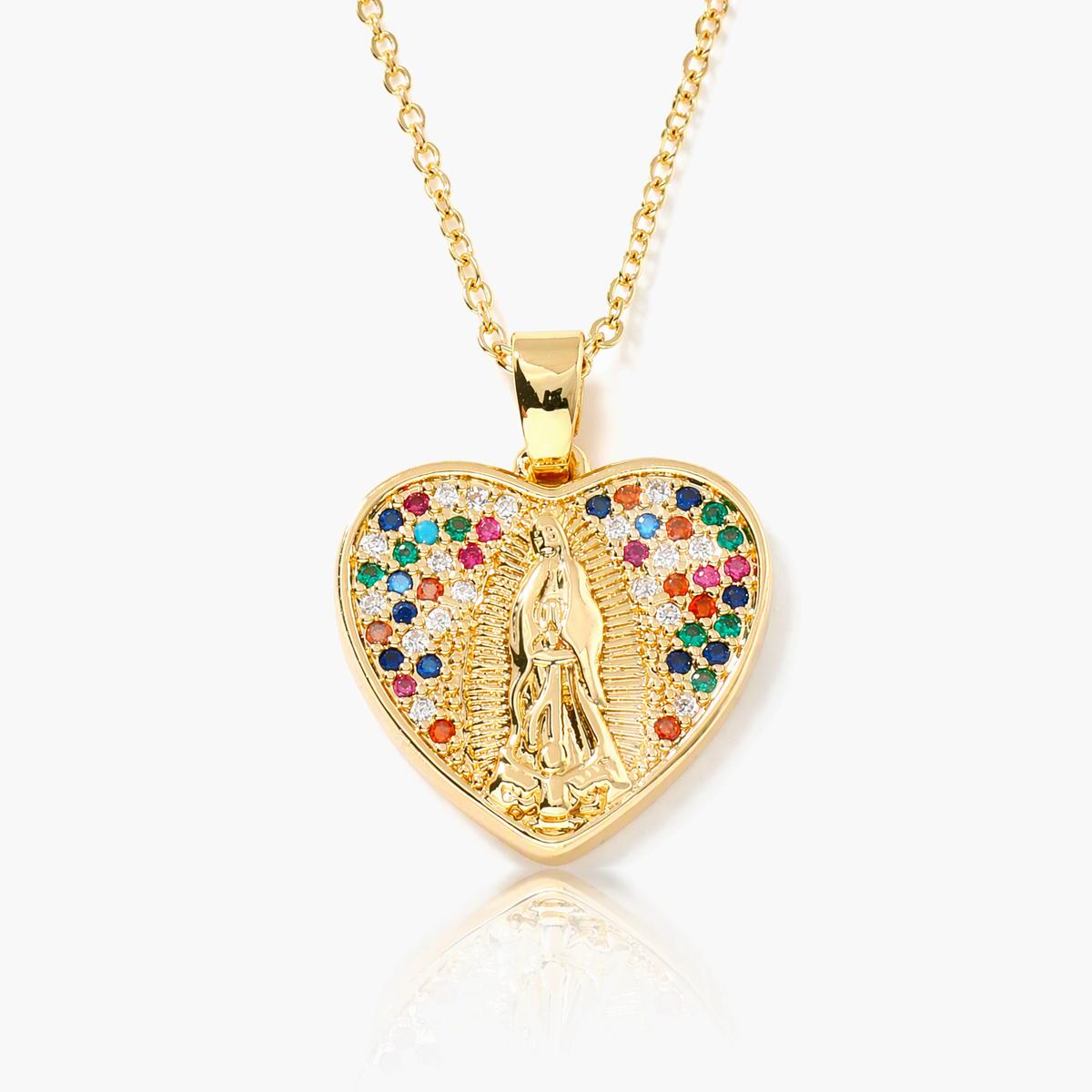 Elegant Virgin Mary Pendant Necklace
