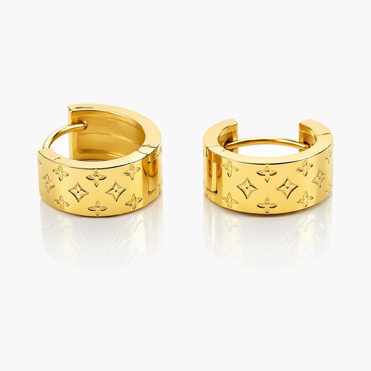 Monogram Huggie Earrings