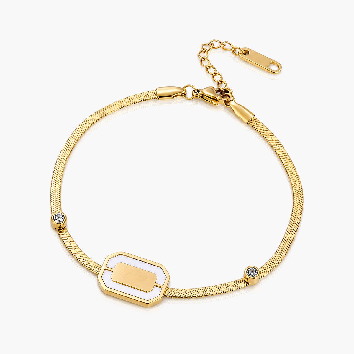 Four-Leaf Clover Snake Chain Bracelet