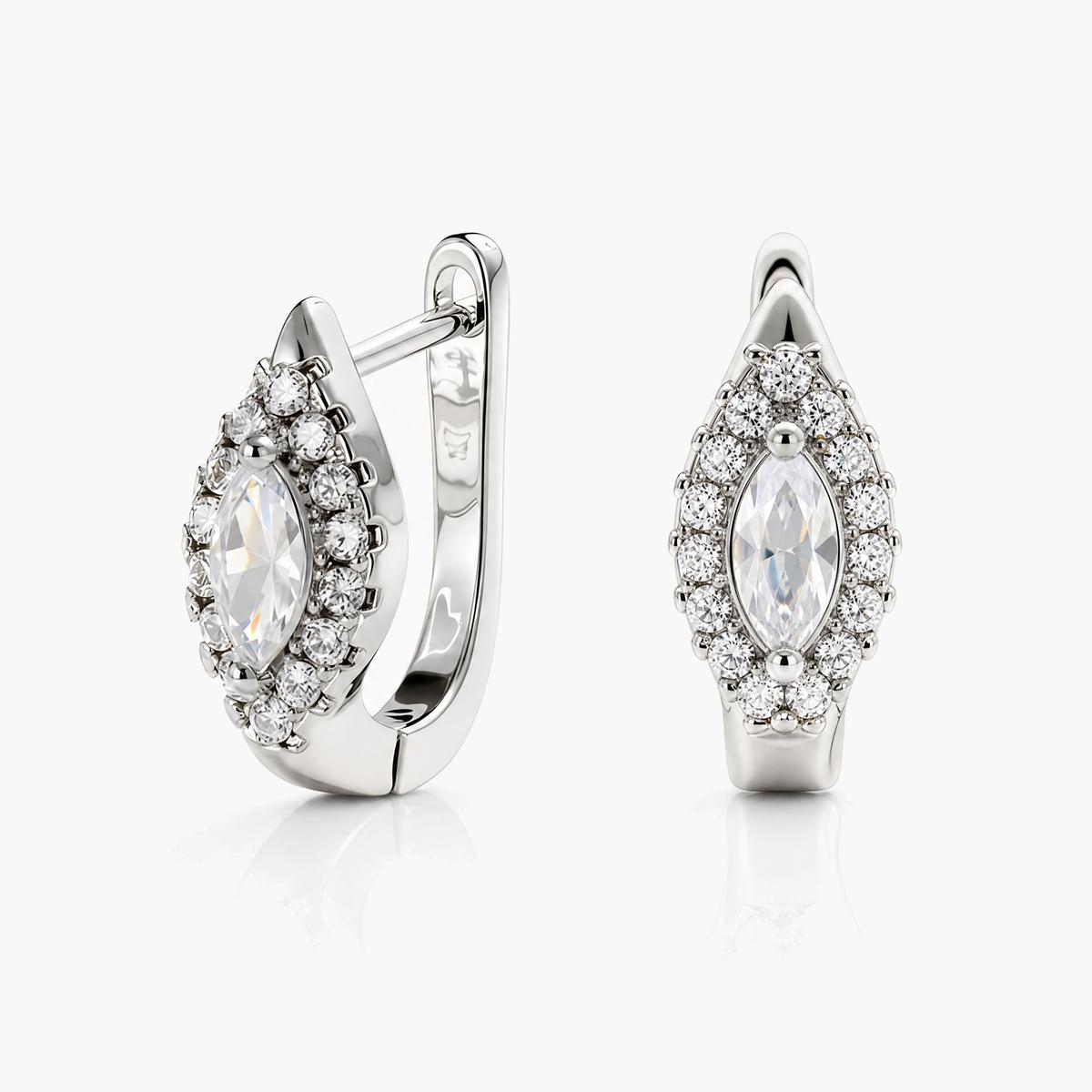 Dainty Teardrop Halo Huggie Earrings