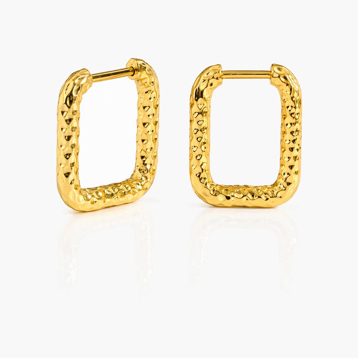 Textured Square Hoop Earrings