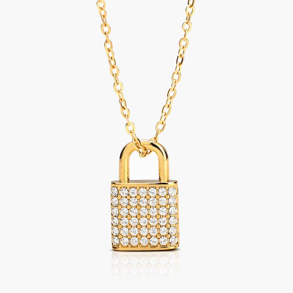Cute Heart Padlock Pendant Necklace
