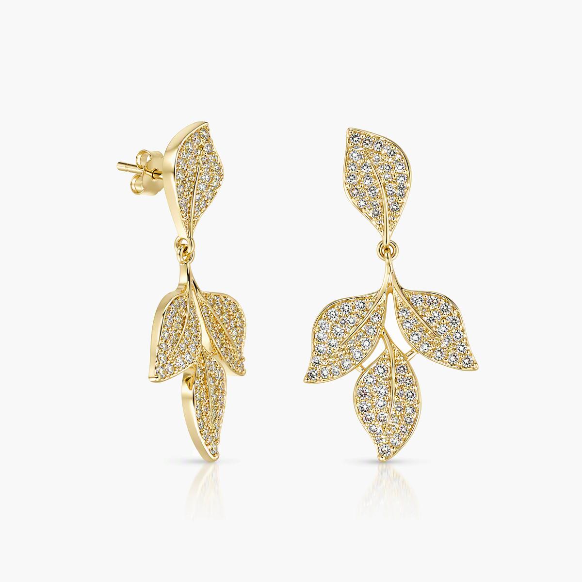 Elegant Leaf Branch Drop Earrings