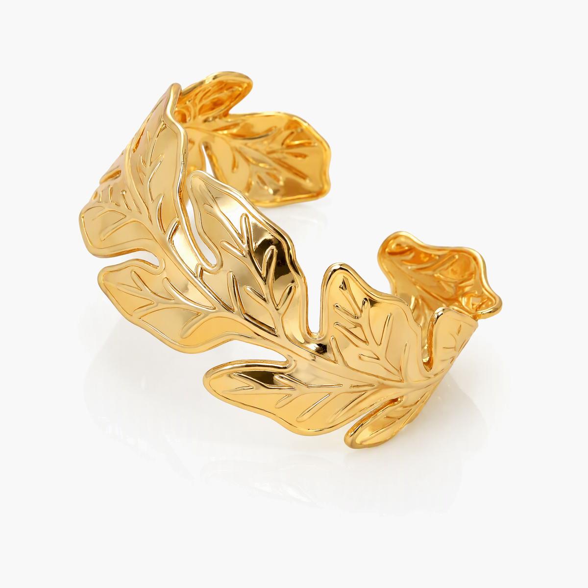 Leaf Branch Open Cuff Bracelet