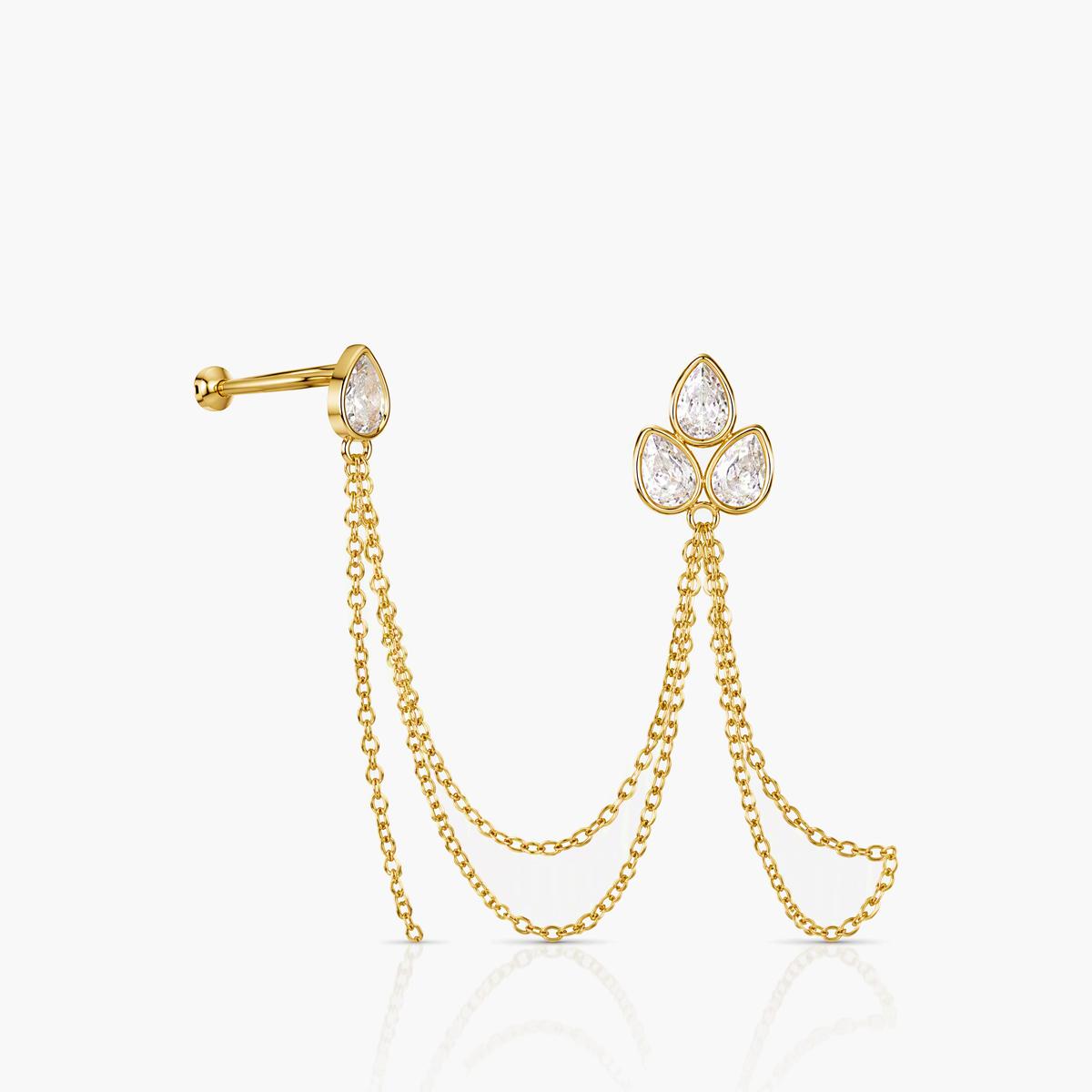 Elegant Flower Chain Ear Cuff