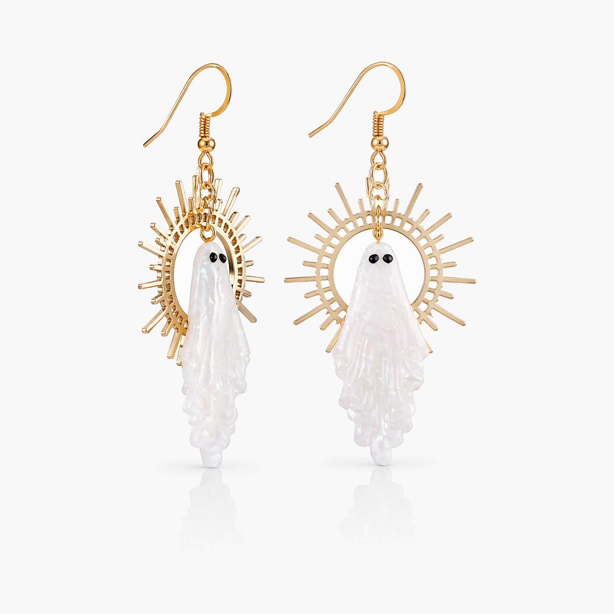 Cute Ghost Sunburst Drop Earrings