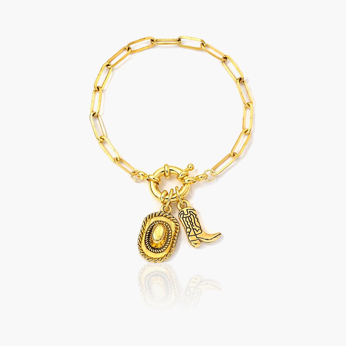 Western Cowboy Boot Charm Bracelet