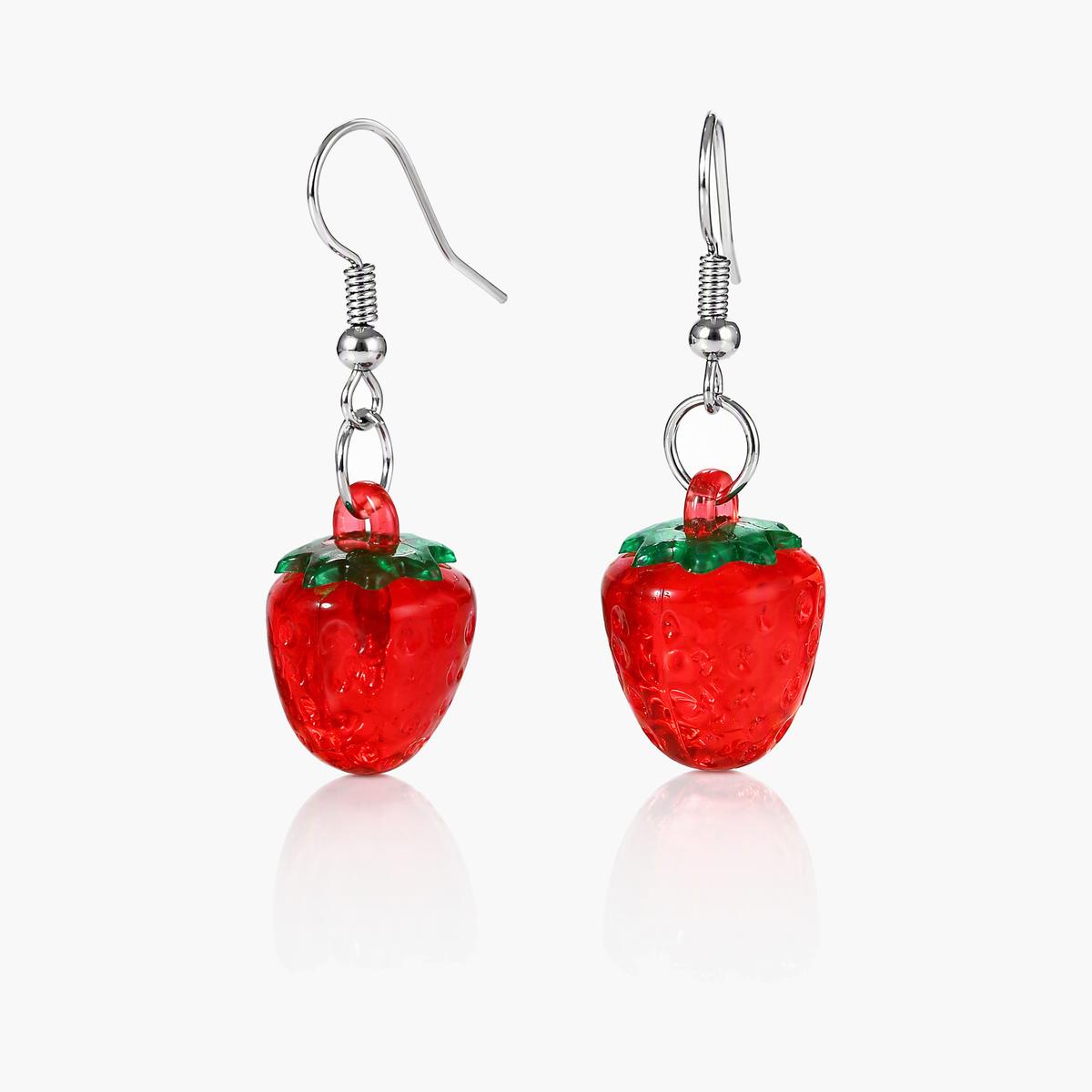 Cute Strawberry Drop Earrings