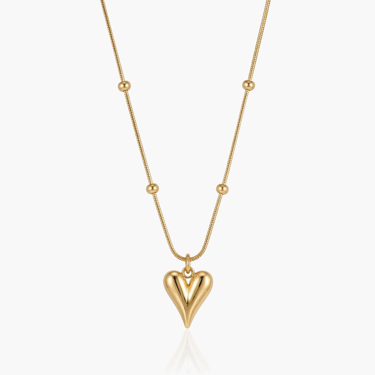 Dainty Heart Snake Chain Necklace